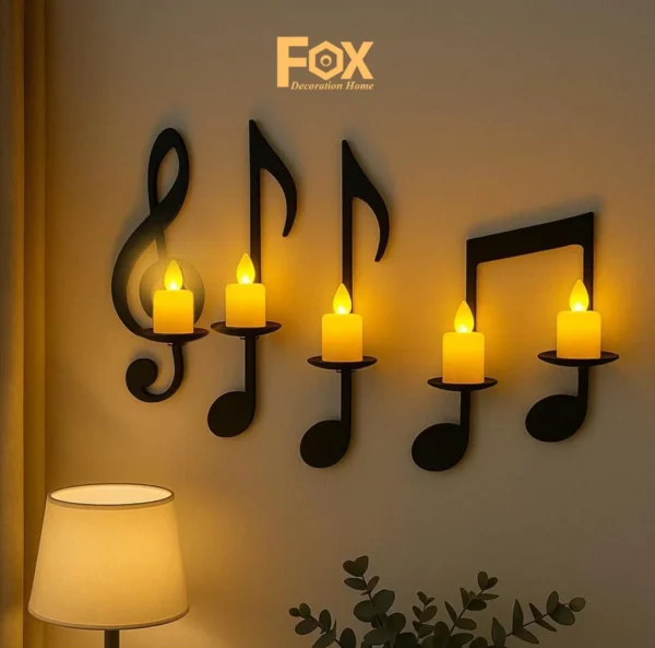 ديكور حائط مضيء نوت موسيقية وفراشات LED للريسبشن من Fox Group