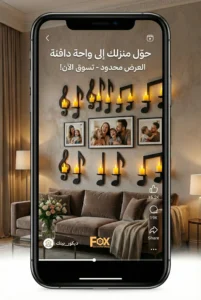 ديكور حائط نوتة موسيقية بإضاءة LED دافئة تصميم عصري من Fox Group